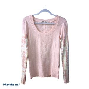 FREE PEOPLE Ribbed Pink and Yellow Top